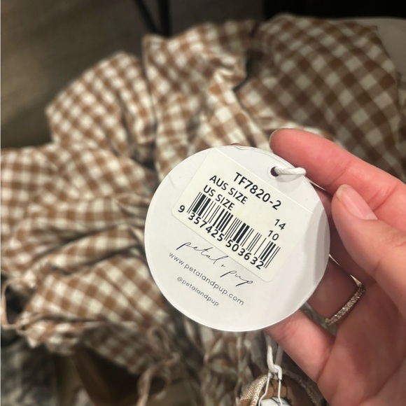 Petal & Pup Brown Gingham Dress - Picture 3 of 5